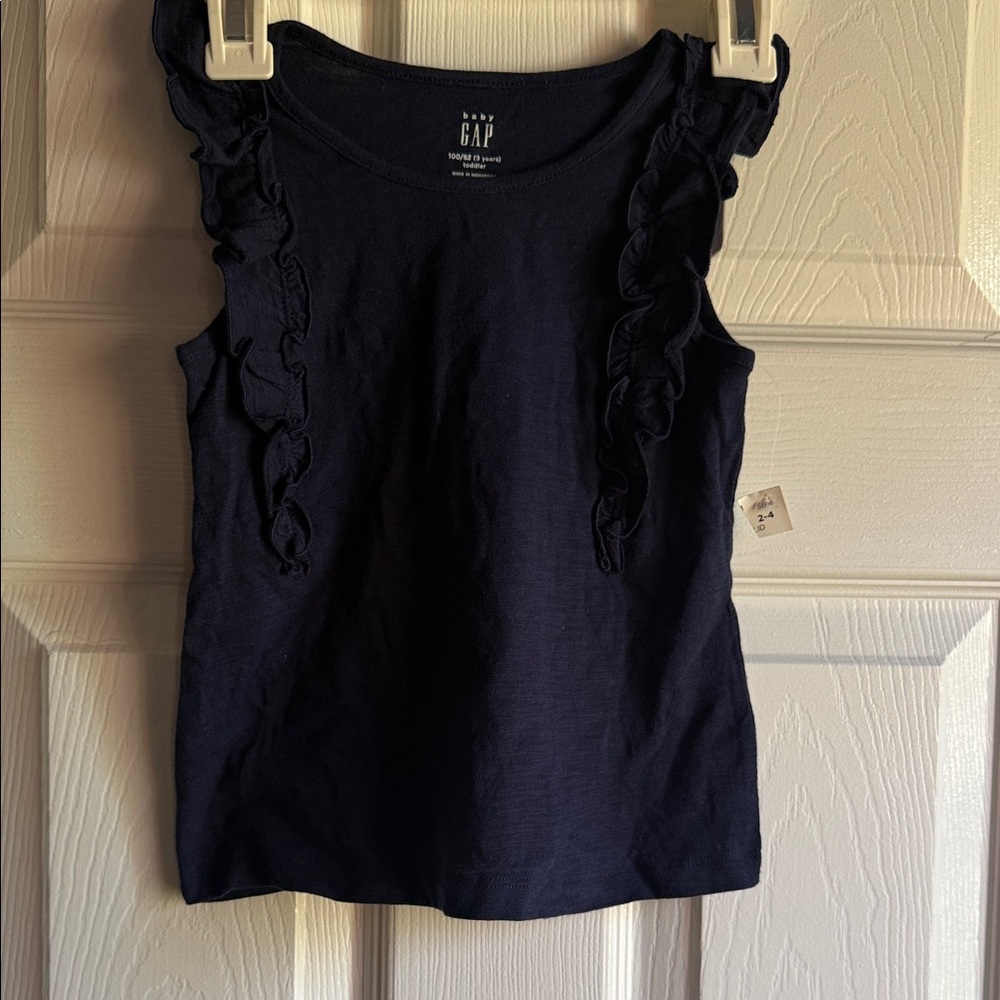 GAP Navy Ruffle Sleeve Tank Top